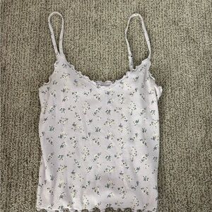Hollister White Floral Camisole